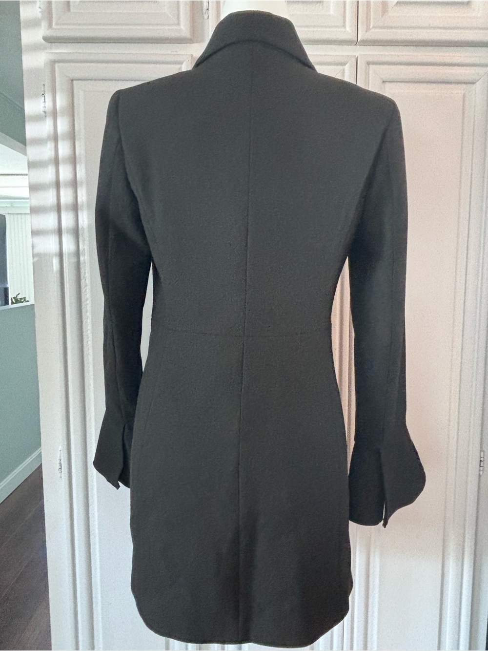 Zara Black Ruffle Cuff Coat sz S - Picture 3 of 14